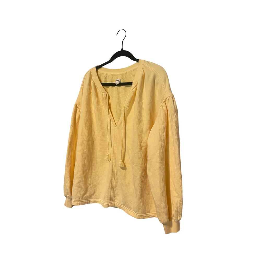 Aerie Yellow Beachy Peasant Sweatshirt Top Lounge Pullover-Small